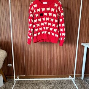 Red Sheep Pattern Sweater
